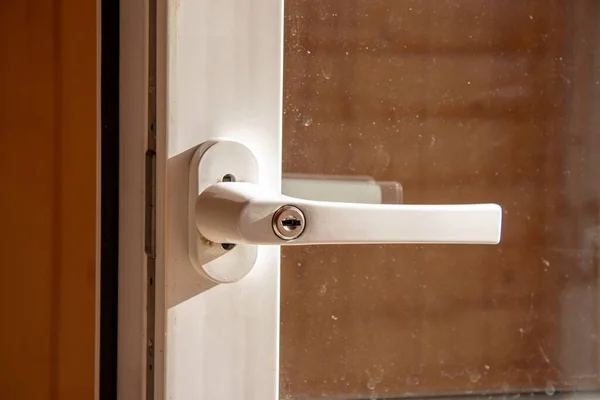 Plastic Handle Balcony Door — Stock Photo, Image