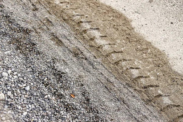Ίχνη Τροχού Αυτοκινήτου Στην Άμμο — Φωτογραφία Αρχείου