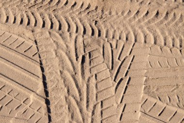 Kumsaldaki sarı kumda ayak izleri.