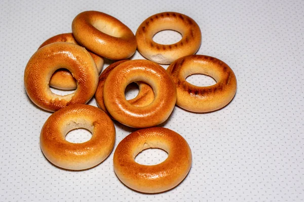 Deliciosos Bagels Fundo Branco — Fotografia de Stock