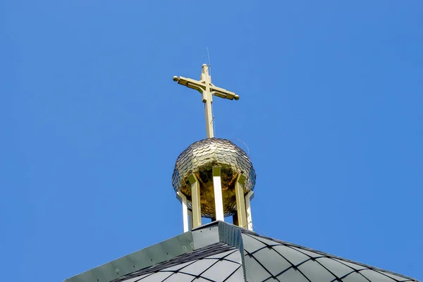 Στέγη Της Παλαιοχριστιανικής Εκκλησίας Είναι Καλυμμένη Κασσίτερο — Φωτογραφία Αρχείου