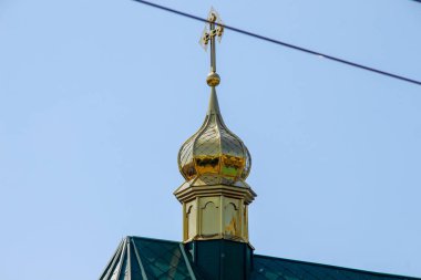 Ternopil 'deki Ukrayna kilisesinin çatısında. Ukrayna