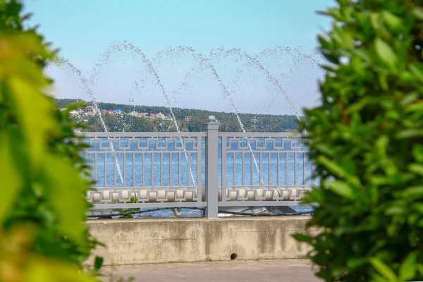 Fontes Lago Beira Mar Ternopil Ucrânia — Fotografia de Stock