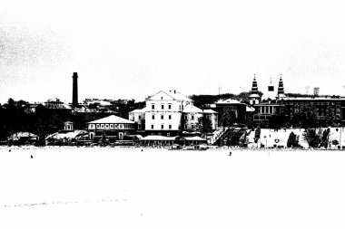 Şehrin ve Eski Kale 'nin genel manzarası. Ternopil, Ukrayna