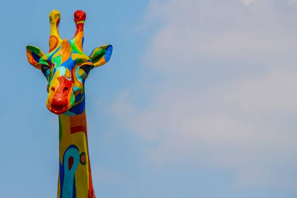 Toy color sculpture of a good giraffe