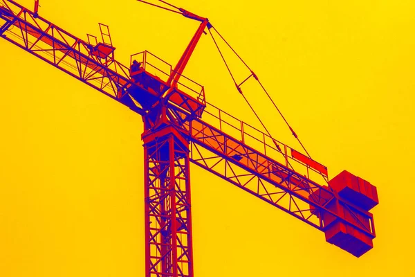 Illustration Une Grue Chantier Ternopil Ukraine — Photo