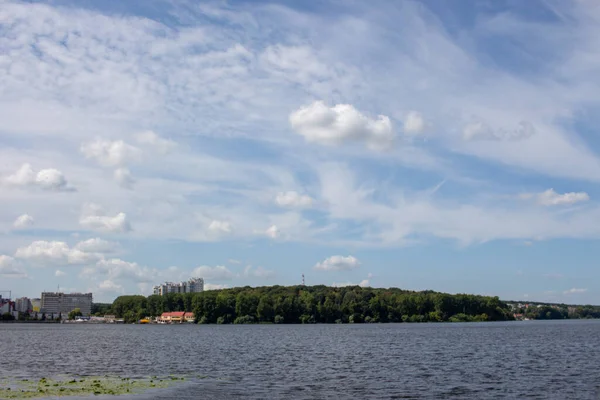 Largest Artificial Condition Europe Panorama Residential Area Ternopil Ukraine — Stock Photo, Image