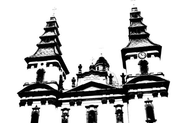 Фасад Бывшей Польской Церкви Которой Сейчас Находится Украинская Греко Католическая — стоковое фото