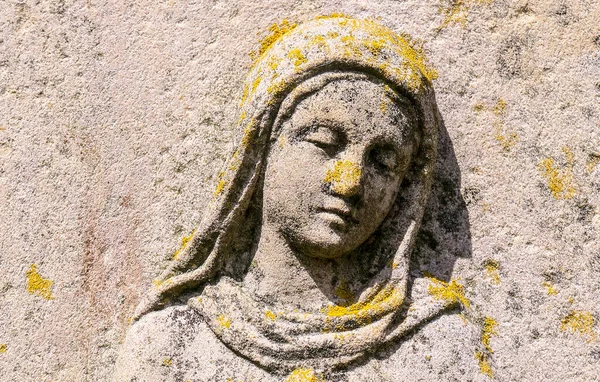 Stone Sculpture Mother God Cemetery — Stock Photo, Image