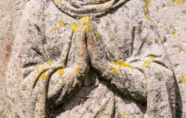 Scultura Pietra Della Madre Dio Nel Cimitero — Foto Stock