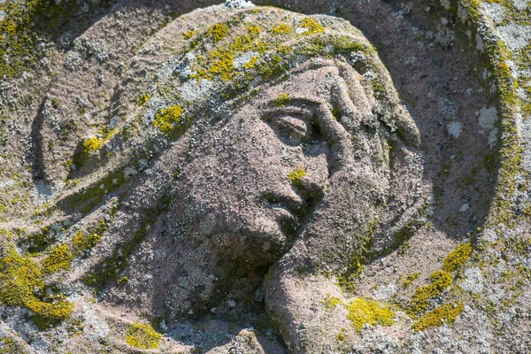 Stone Sculpture Grave Christian Cemetery — Stock Photo, Image