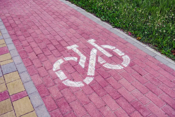 자전거 그려져 빨간색 회색의 — 스톡 사진