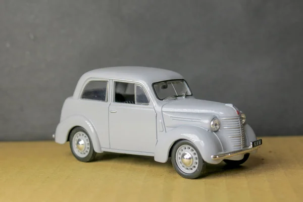 Grijs Speelgoed Plastic Model Van Sovjet Kim Auto — Stockfoto