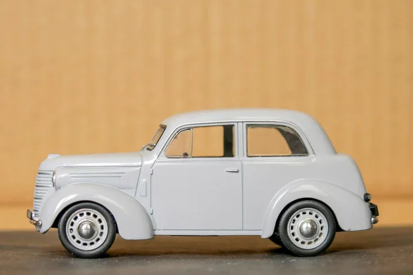 Gray Toy Plastic Model Soviet Kim Car — Stock Photo, Image