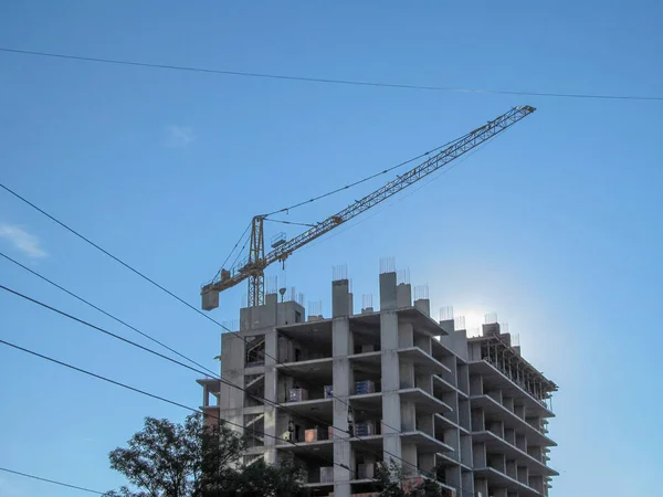 Bouw Van Een Appartementencomplex Stad Beton — Stockfoto