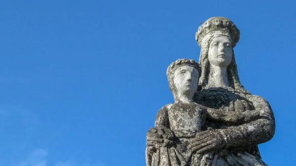 Maria Dio Con Piccolo Gesù Cristo Tra Braccia Monumento Pietra — Foto Stock