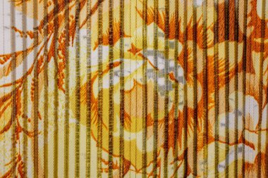 Yığın kumaşının buruşuk sarı dokusu