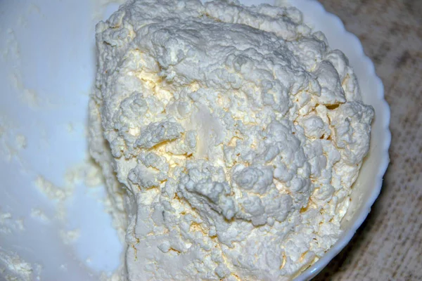 Brânză Vacă Delicioasă Albă Casă Farfurie — Fotografie, imagine de stoc