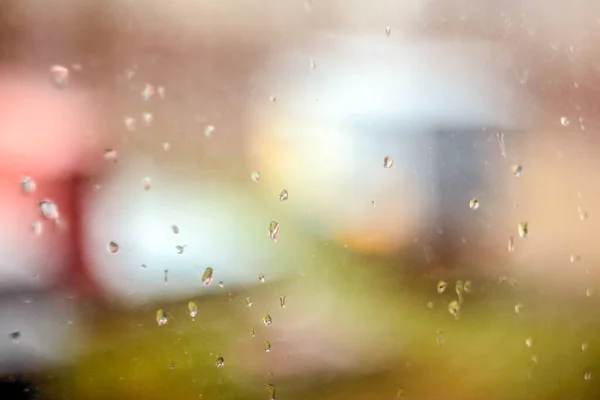 Desfoque Gotas Chuva Janela — Fotografia de Stock