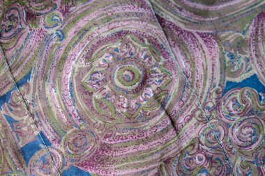 Kahverengi mavi kumaş dokusu