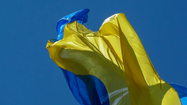 Drapeau Jaune Bleu Ukraine Flotte Dans Vent — Photo