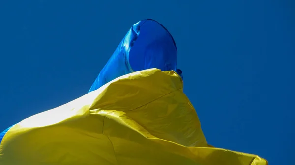 Drapeau Jaune Bleu Ukraine Flotte Dans Vent — Photo