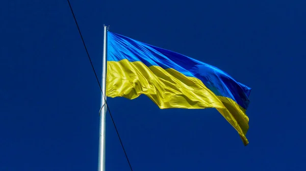 바람에 나부끼는 우크라이나 파란색 — 스톡 사진
