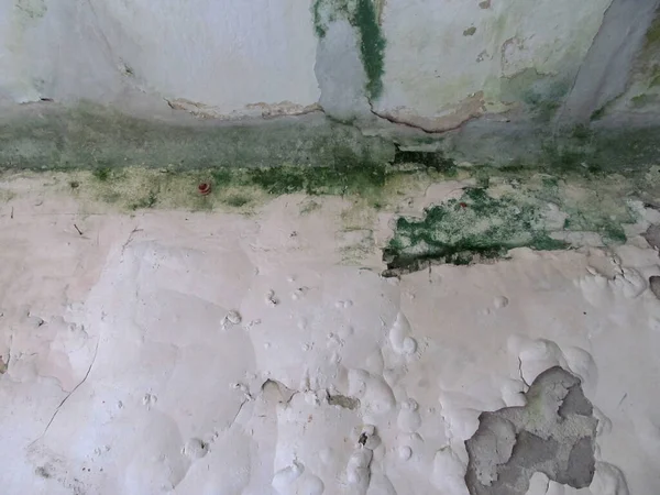 Old wall in a room in an emergency house