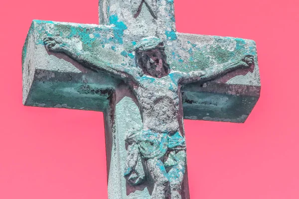 Crucifixión Jesucristo Sobre Tumba Cementerio — Foto de Stock