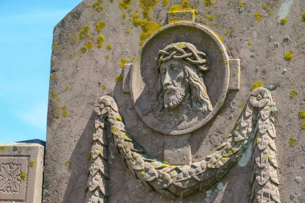 Stenen Beeld Van Jezus Christus Begraafplaats — Stockfoto