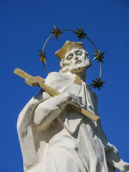Monumento San Jan Nepomuk Santo Patrono Della Repubblica Ceca Fiumi — Foto Stock