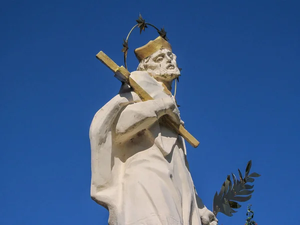 Monumentul Sfântului Jan Nepomuk Este Sfântul Patron Republicii Cehe Râurilor — Fotografie, imagine de stoc