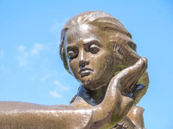Памятник Женщине Символ Память Украинцев Погибших Афганистане Тернополь Украина — стоковое фото