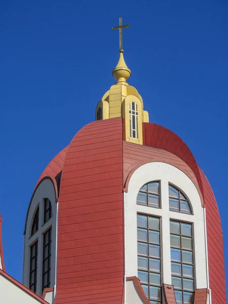 Όμορφο Κτίριο Της Ουκρανικής Χριστιανικής Εκκλησίας Κατά Διάρκεια Της Κυριακάτικης — Φωτογραφία Αρχείου