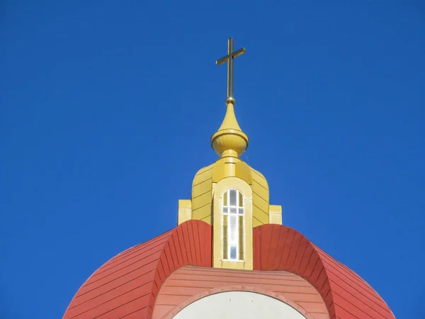 Belo Edifício Igreja Cristã Ucraniana Durante Culto Domingo Ternopil Ucrânia — Fotografia de Stock