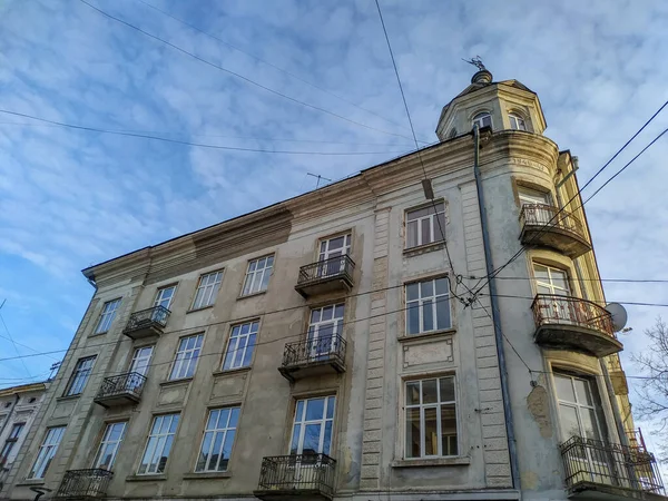 Facade Old House City 100 Years Old — Stock Photo, Image