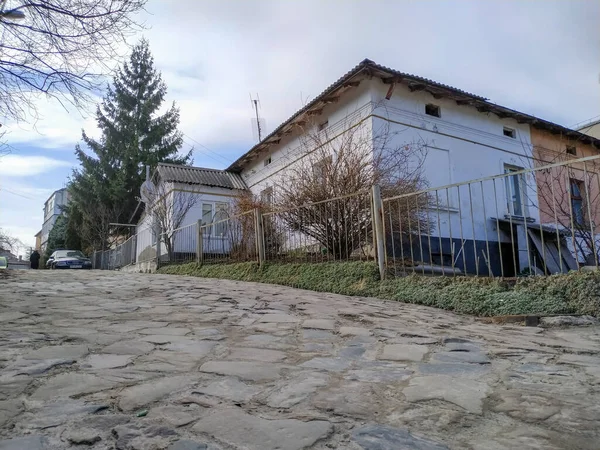 Fachada Una Antigua Casa Ciudad Primavera — Foto de Stock