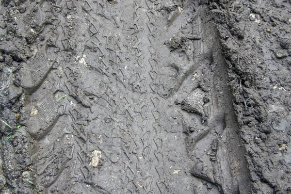 Traces Car Tire Treads Ground — Stock Photo, Image