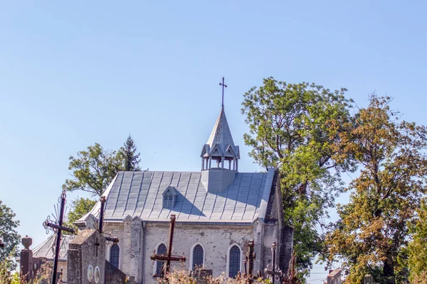 Het Dak Van Poolse Kerk Begraafplaats Die 1864 Werd Gebouwd — Stockfoto