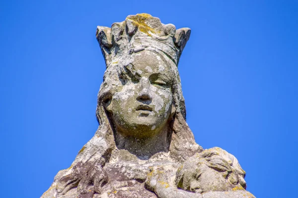 Monument Made Stone Mother God Jesus Her Arms — Stock Photo, Image