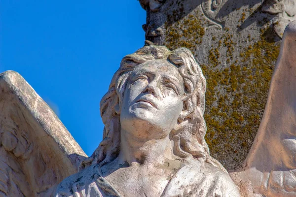 Monument Pierre Ange Sur Tombe Dans Cimetière — Photo