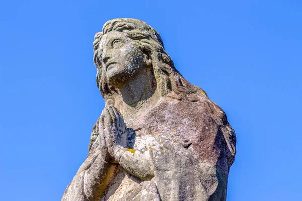 Monument Jésus Christ Dans Cimetière Chrétien — Photo