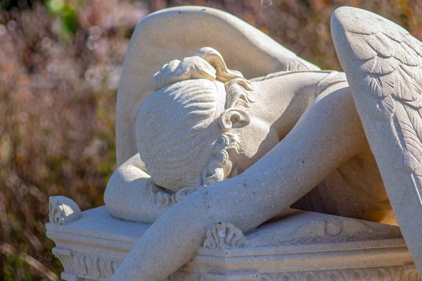 Stone Monument Angel Grave Cemetery Stock Image