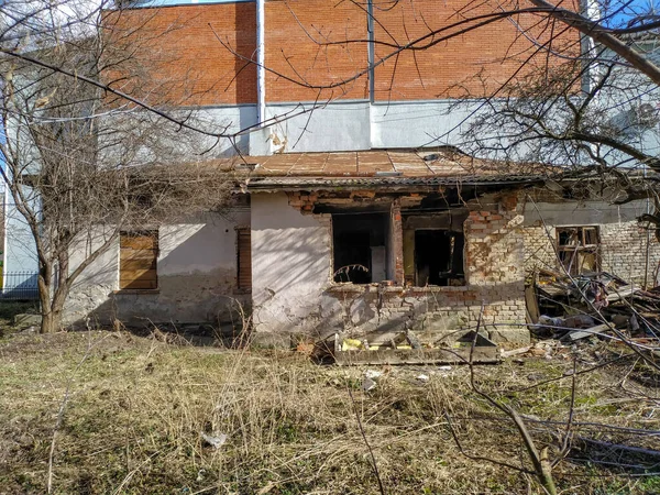 Façade Une Vieille Maison Dans Une Ville 100 Ans — Photo