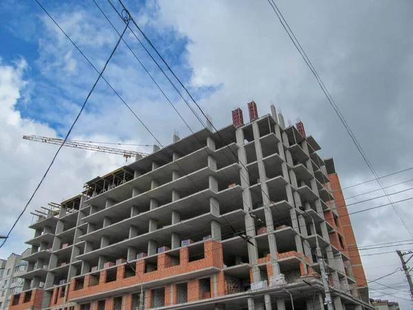 Bau Eines Mehrstöckigen Wohnhauses Aus Beton — Stockfoto