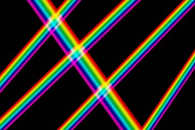 Renkli bir gökkuşağının siyah arkaplan ve taklidi