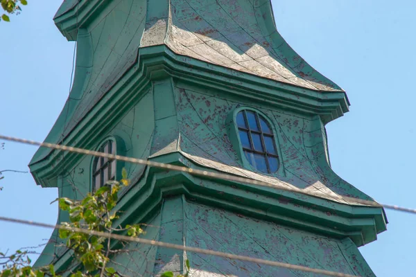 Menara Tenda Gereja Tua Polandia — Stok Foto