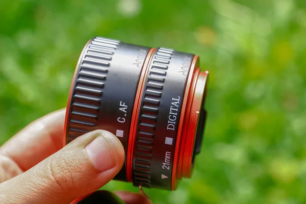 Macro Rings Lens Slr Camera Shooting Small Details Things Macro — Stock Photo, Image
