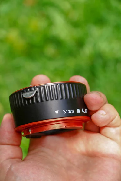 Macro Rings Lens Slr Camera Shooting Small Details Things Macro — Stock Photo, Image