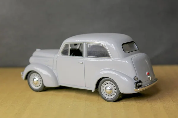 Gray Toy Plastic Model Soviet Kim Car — Stock Photo, Image